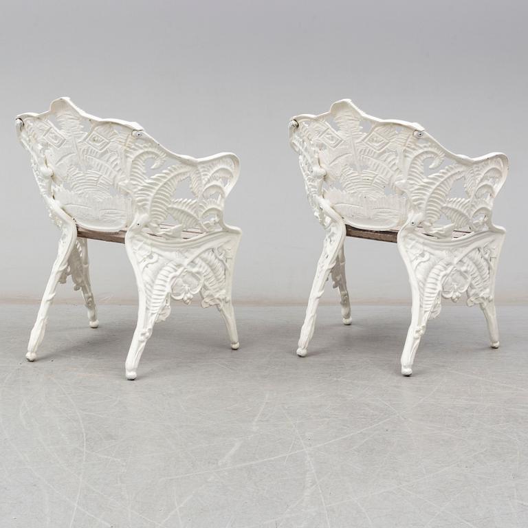 A pair of garden armchairs, second half of the 20th century.