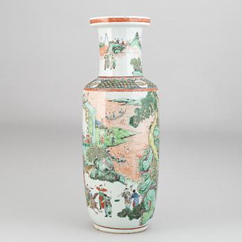 A famille verte floor vase, 20th century.