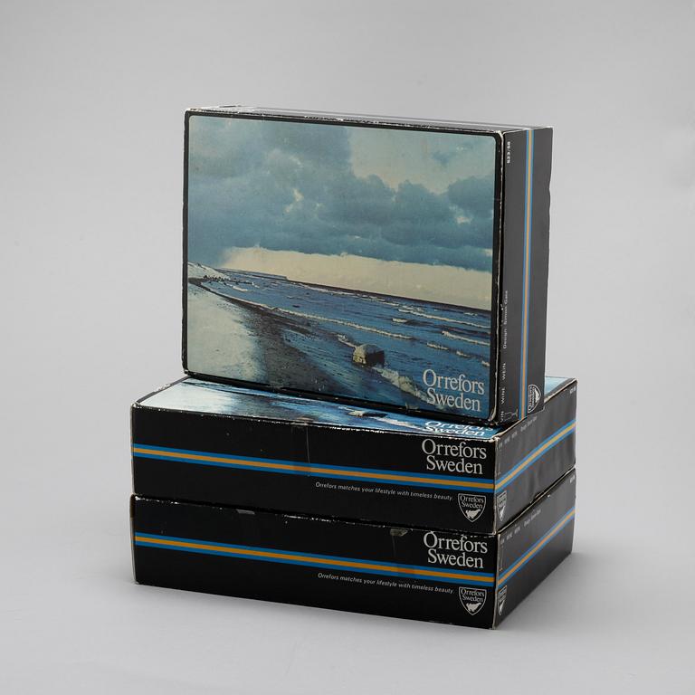 SIMON GATE, glas, 12 st, "Salut", Orrefors, 1900-tal.