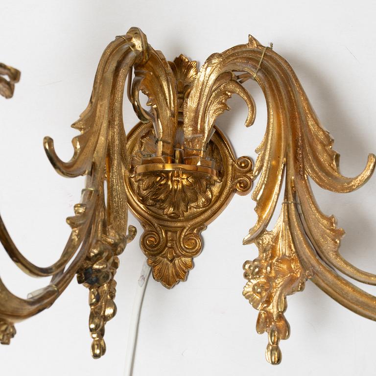 Wall sconces, a pair, circa 1900.