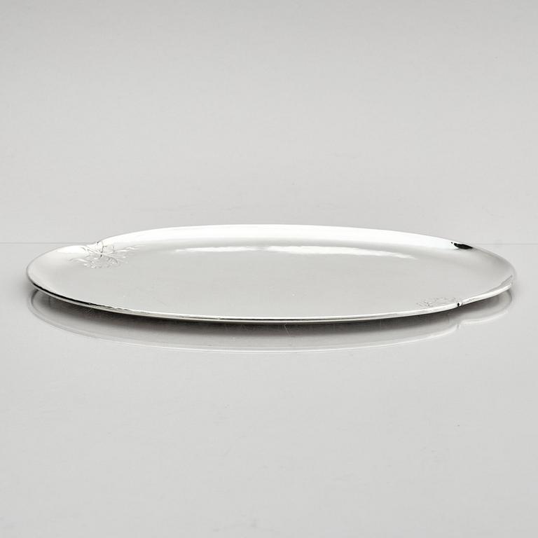 W.A. Bolin, a silver plate/tray, Stockholm, Sweden 1920.
