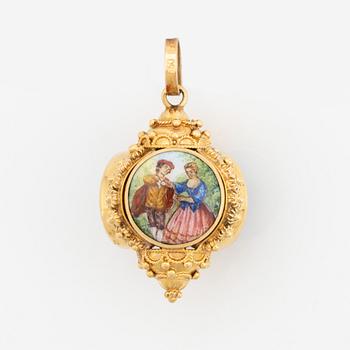 Pendant with paintings.