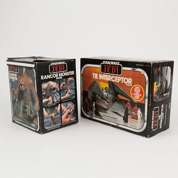 STAR WARS, "Rancor Monster" och "Tie Interceptor", Kenner 1980-tal.