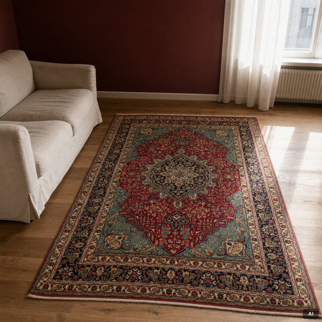 Carpet, Tabriz, approx. 310 x 198 cm.