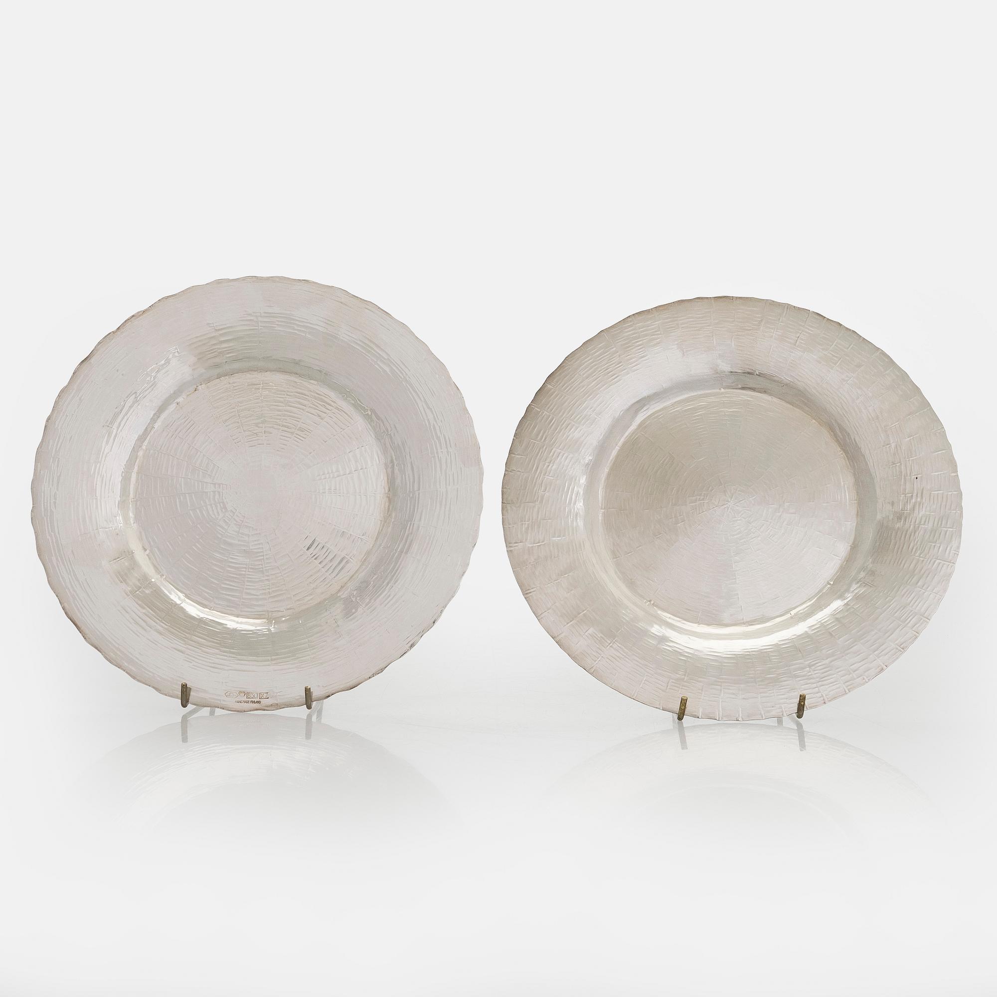 Tapio Wirkkala, Fat, 2 st, silver, TW 140, Kultakeskus, Tavastehus 1975 och 1979.