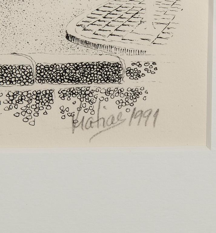 MATIAS (MATIAS VÄLINEN), värilitografiat, 2 kpl, signeeratut, päivätyt 1991 sekä numeroidut 85/90 ja 18/20.