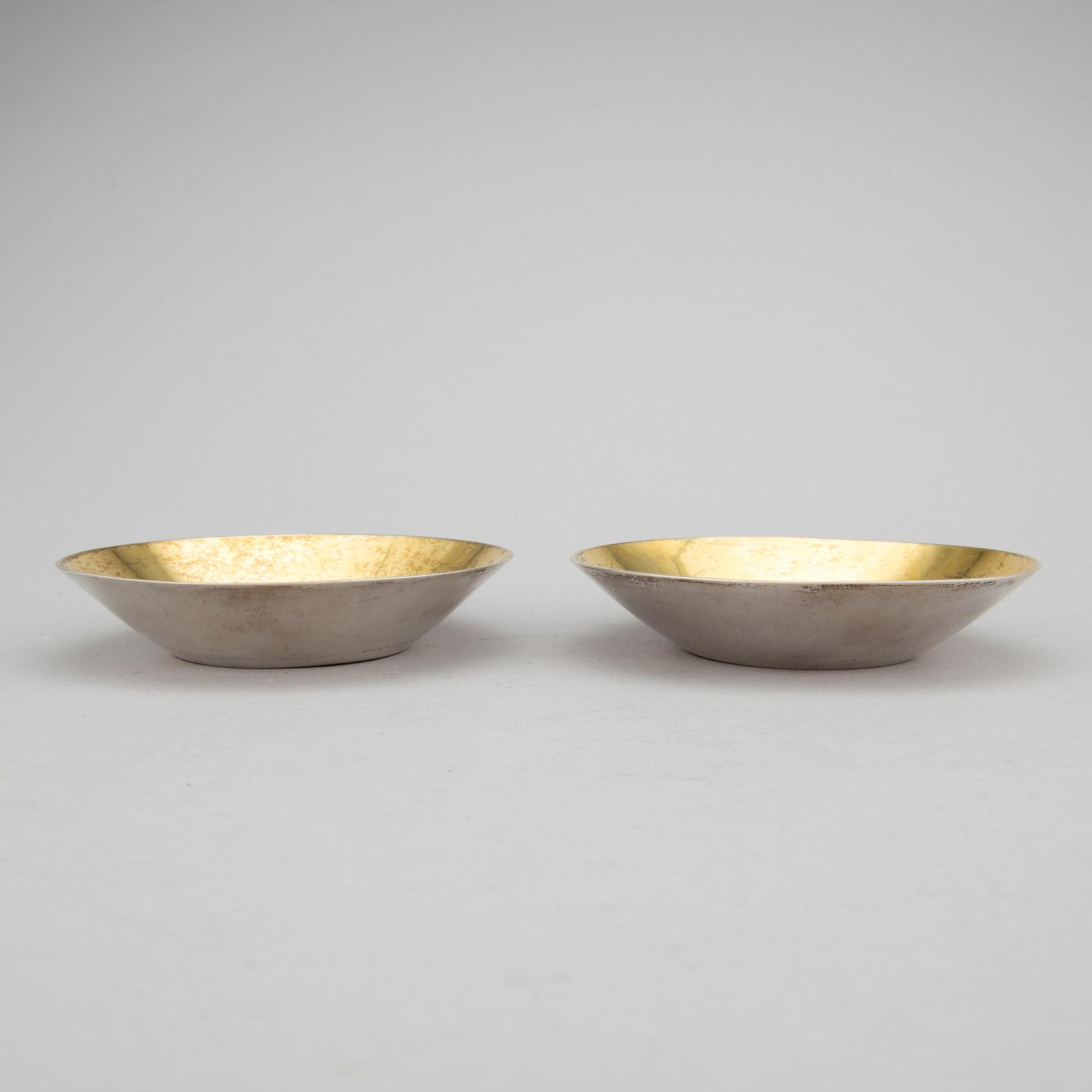 a pair of empire silver bowles by Gustaf Möllenborg, Stockholm, 1839. Weight ca 396.