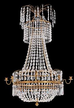 535. A late Gustavian circa 1800 nine-light chandelier.
