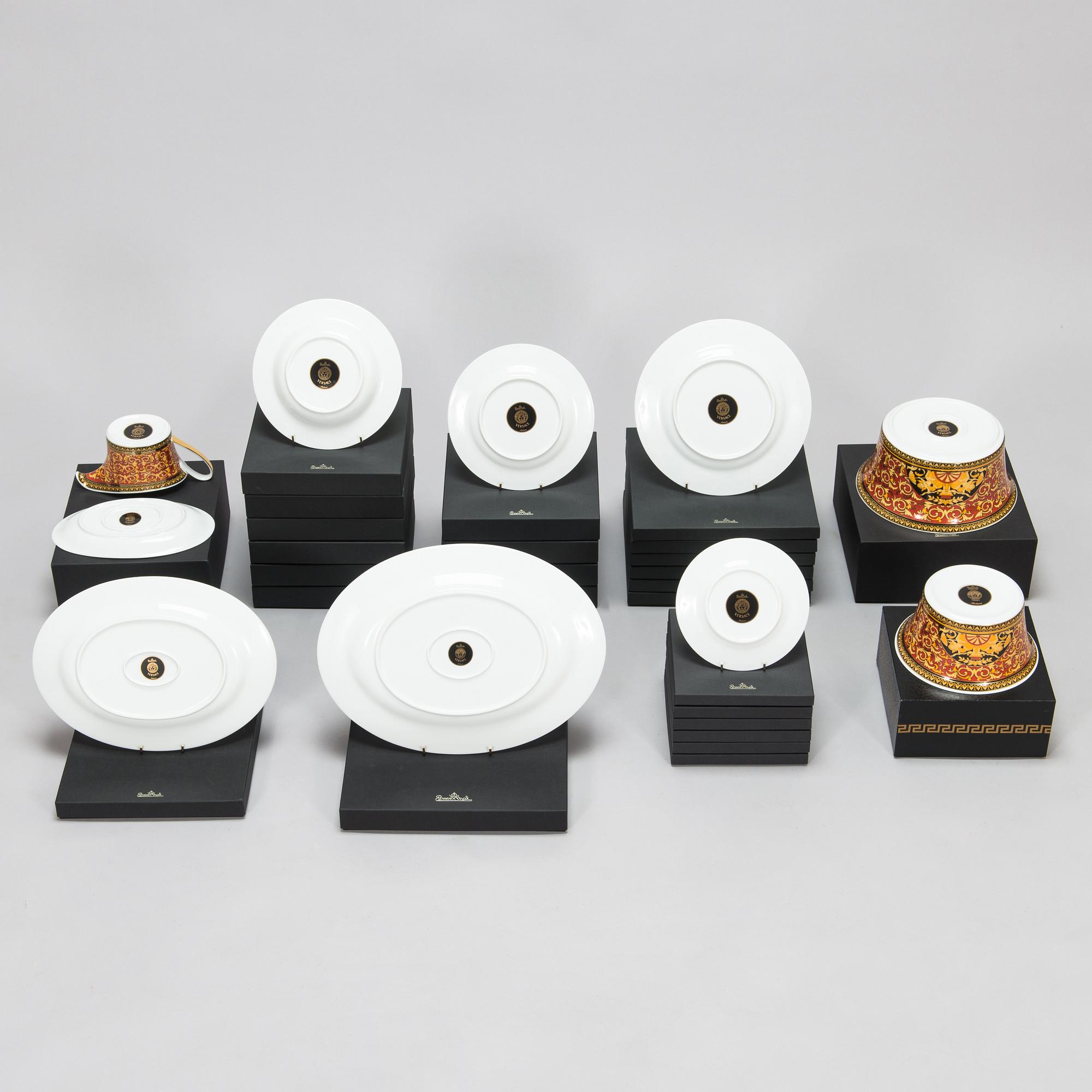 Versace, ruoka-astiasto, 27 osaa, posliini, "Medusa", Rosenthal, Studie-linie, Saksa.