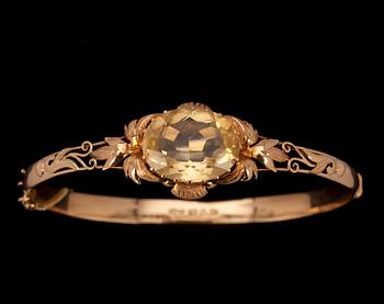 ARMBAND, 14K guld, topas, Helsingfors, Finland 1951.