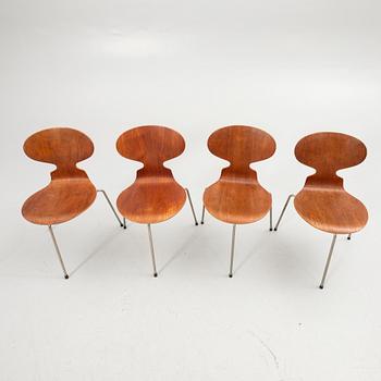 Arne Jacobsen, Four chairs, “Ant”, Fritz Hansen, 1950s/60s.