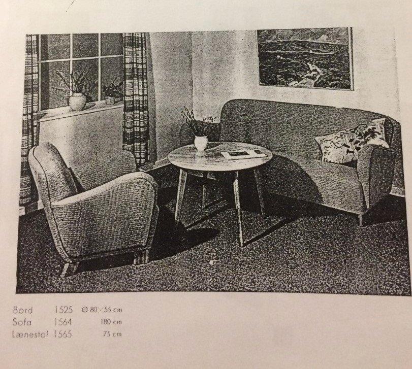 Fritz Hansen, "1565", fåtöljer 1 par, Fritz Hansen Danmark 1940-tal.