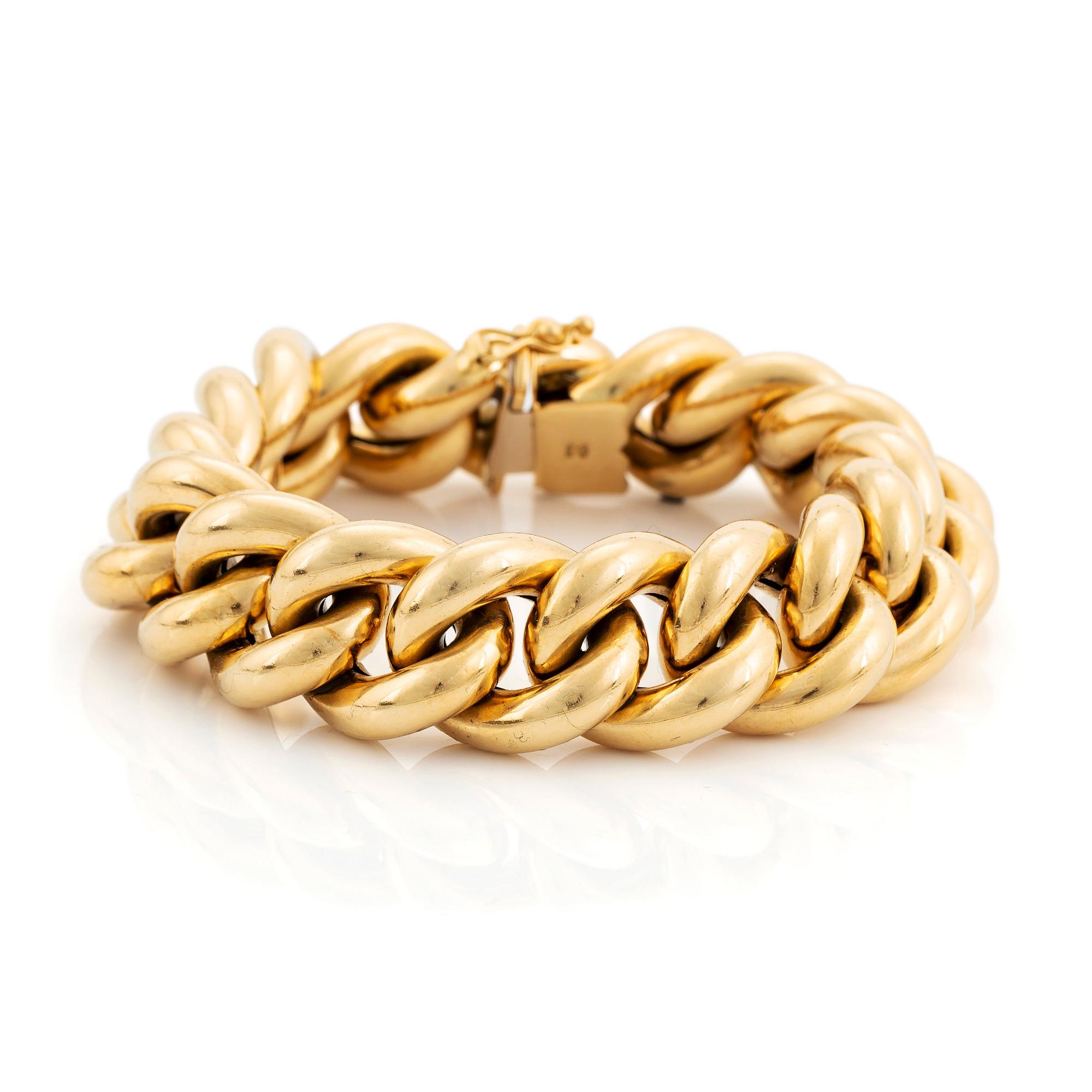 An 18K gold bracelet.