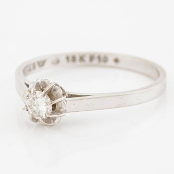 Ring in 18K white gold with a brilliant-cut diamond 0.16 ct.