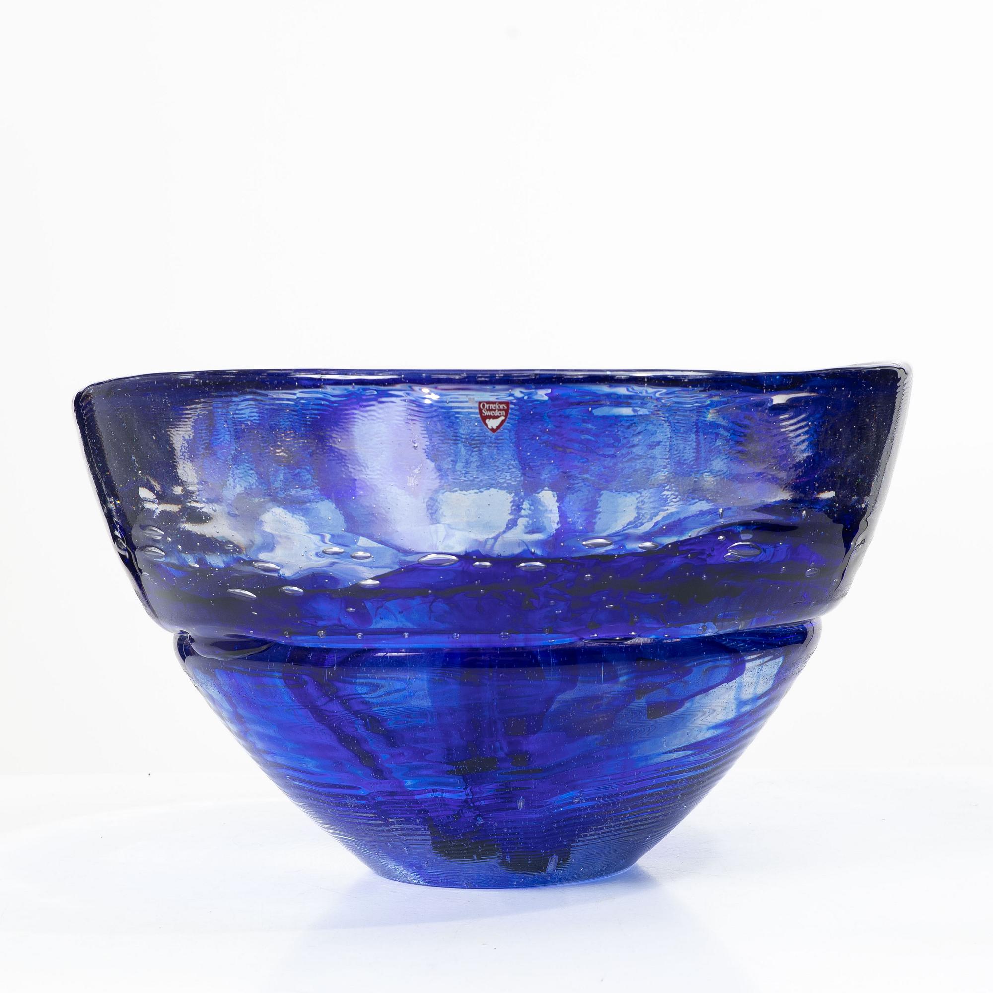 Lars Hellsten, skål, glas, Orrefors 1994.