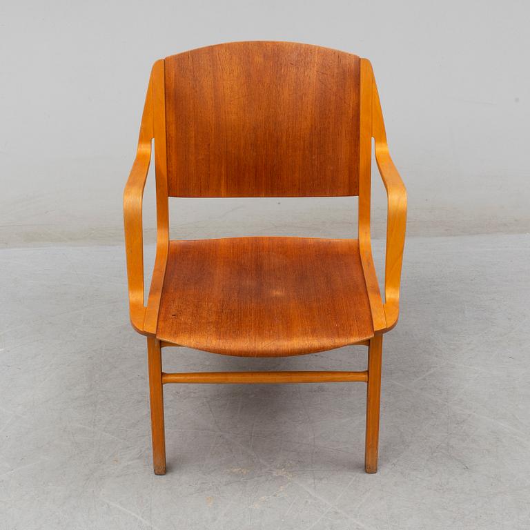 PETER HVIDT & ORLA MØLGAARD NIELSEN, a teak and beech 'Ax-chair', designed 1947, Fritz Hansen.