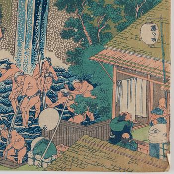 Katsushika Hokusai, A Japanese colour woodblock print by Katsushika Hokusai (1760-1849), 'Rōben Waterfall at Ōyama in Sagami Province'.