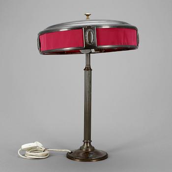 BORDSLAMPA, gulmetall, 1920/30-tal.