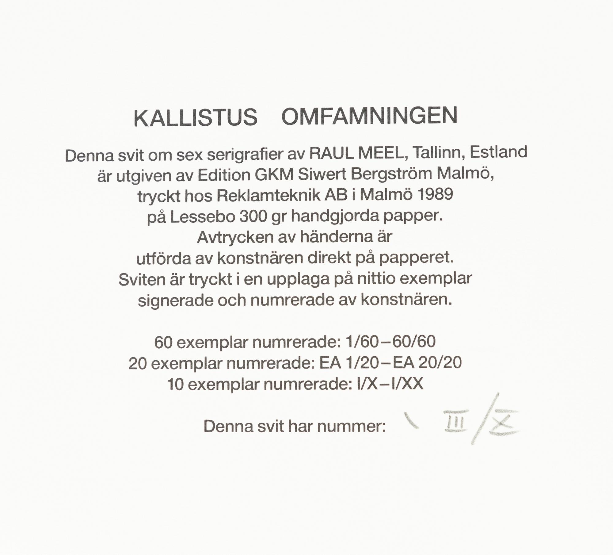 Raul Meel, "Kallistus - omfamningen".