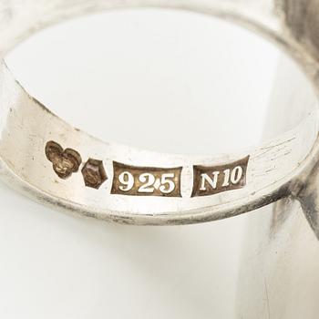 Sven-Erik Högberg, ring, sterling silver with natural stone, Gothenburg 1987.