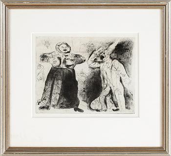 Marc Chagall · MARC CHAGALL, etsning och torrnål, 1947, signerad i plåten.