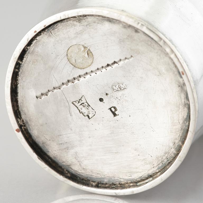 Mattias Möller, bägare, silver, Stockholm 1703. Karolinsk.
