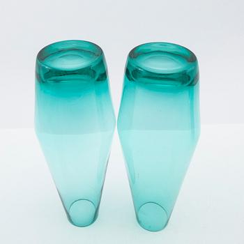 Tamara Aladin, Vases, 4 pcs, glass, Riihimäen Lasi, Finland, 1960s/70s.