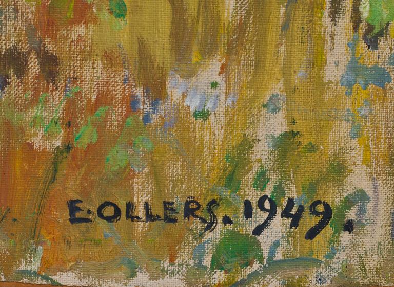 EDVIN OLLERS, olja på uppfodrad duk, signerad och daterad 1949.