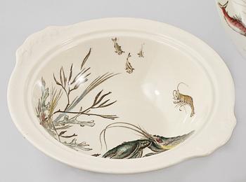 FISKSERVIS, 22 delar, flintgods, Johnson Bros, England, 1900-talets andra hälft.