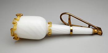 VÄGGLAMPETTER, 3 st. snarlika, möjligen Venini, Murano, Italien, 1950/60-tal.