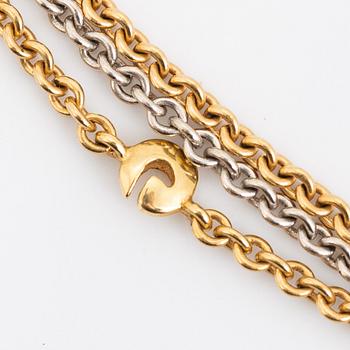 Ole Lynggaard, Charlotte Lynggaard, lås flätat hjärta med diamanter, collier, nyckelberlock med rökkvarts och akvamarin.