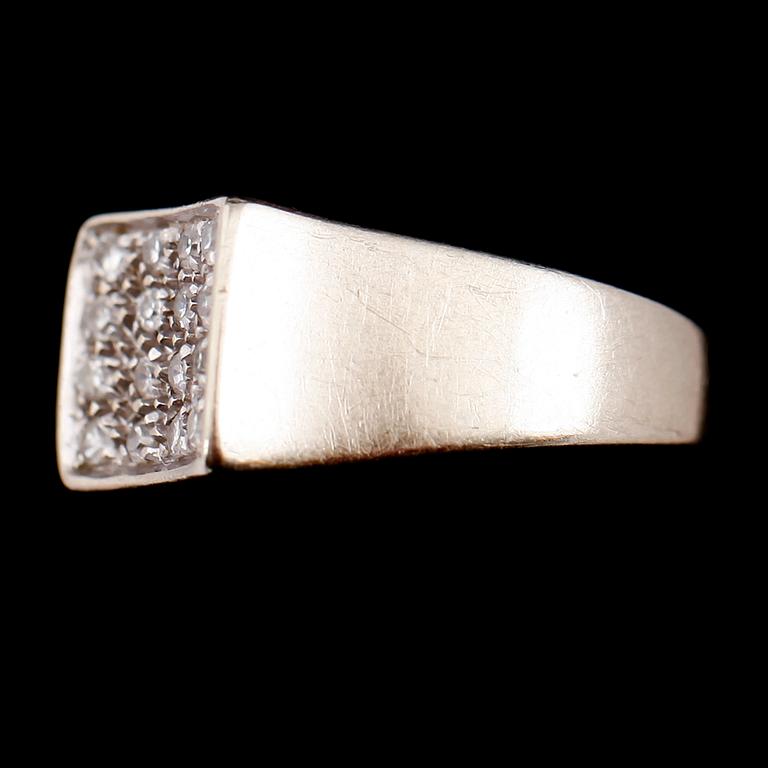 RING, 18 k vitguld, MGAB, briljantslipade diamanter.
