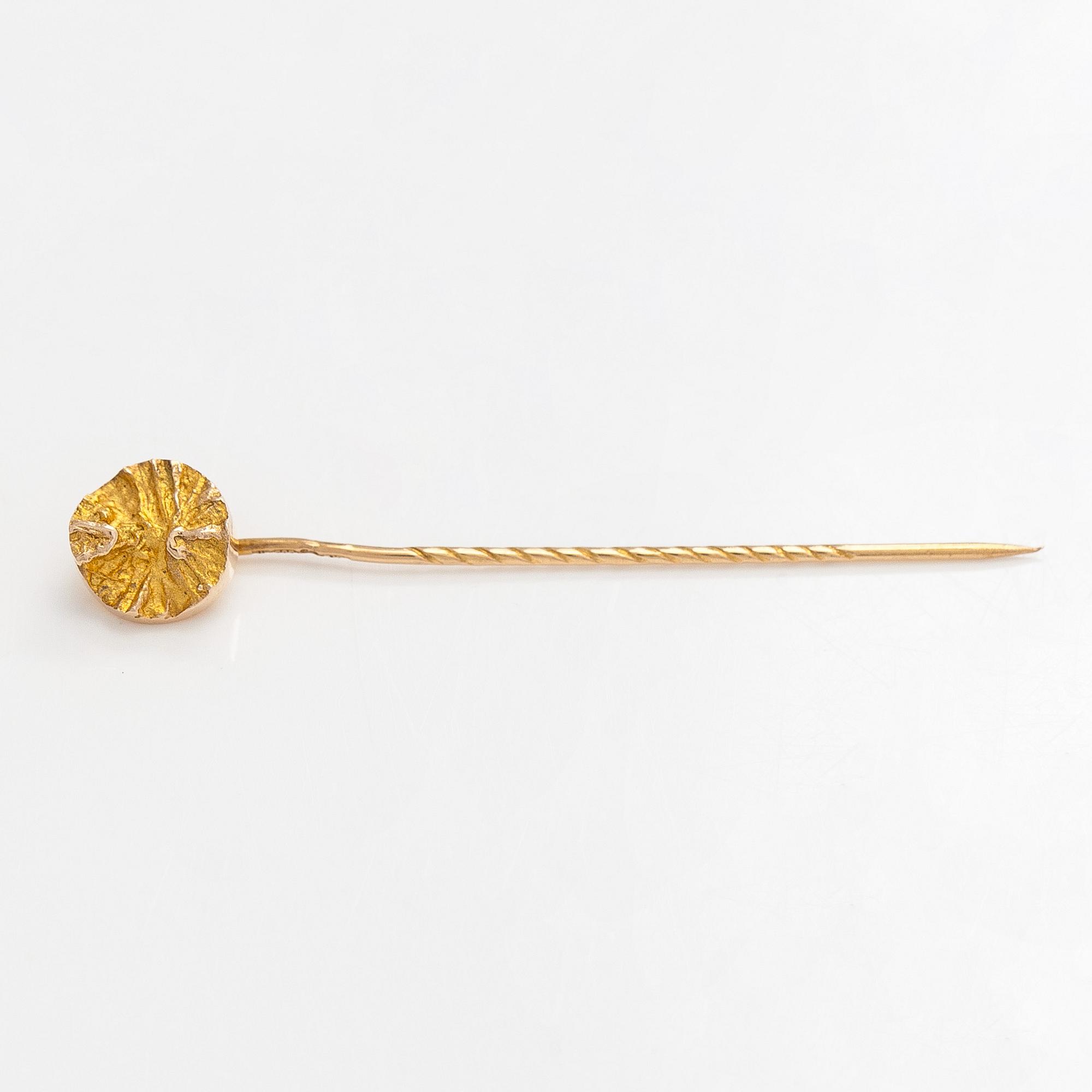 Björn Weckström, kråsnål, "Trollhjulen", 14K guld, Lapponia 1973.