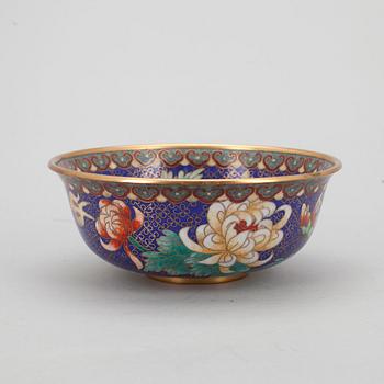 SKÅL, cloisonné emalj och mässing, Kina 1900-talets första hälft.