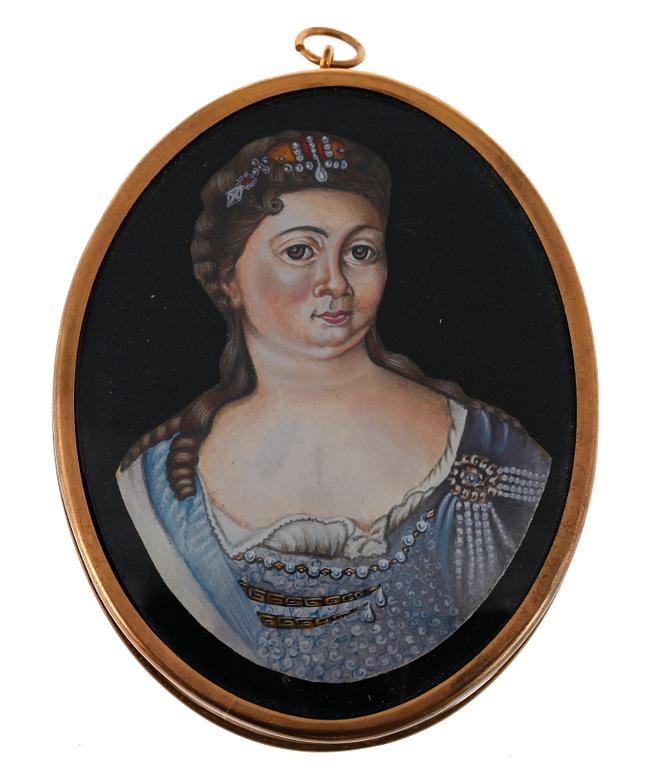 MINIATYRMÅLNINGAR, 5 st, bla Victoria Längstadius, 1800-1900-tal.
