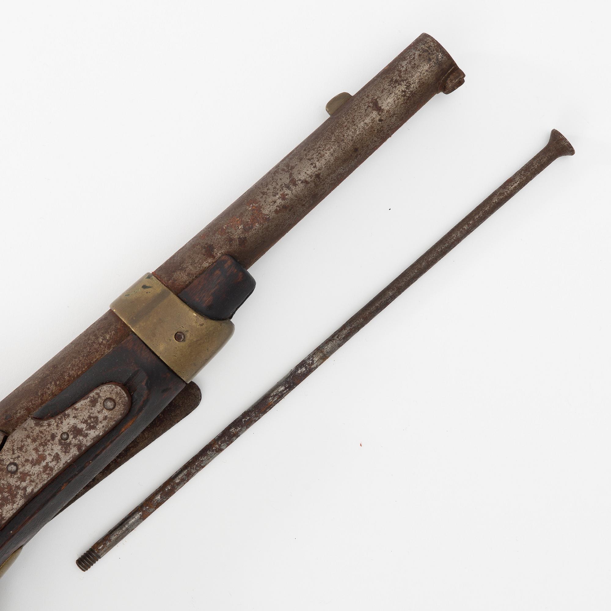Percussion lock pistol, Swedish, 1845 Navy pattern.