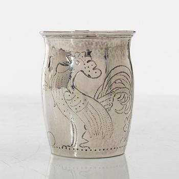 Mugg, silver, svensk importstämpel Axel Larson, Helsingborg 1921.