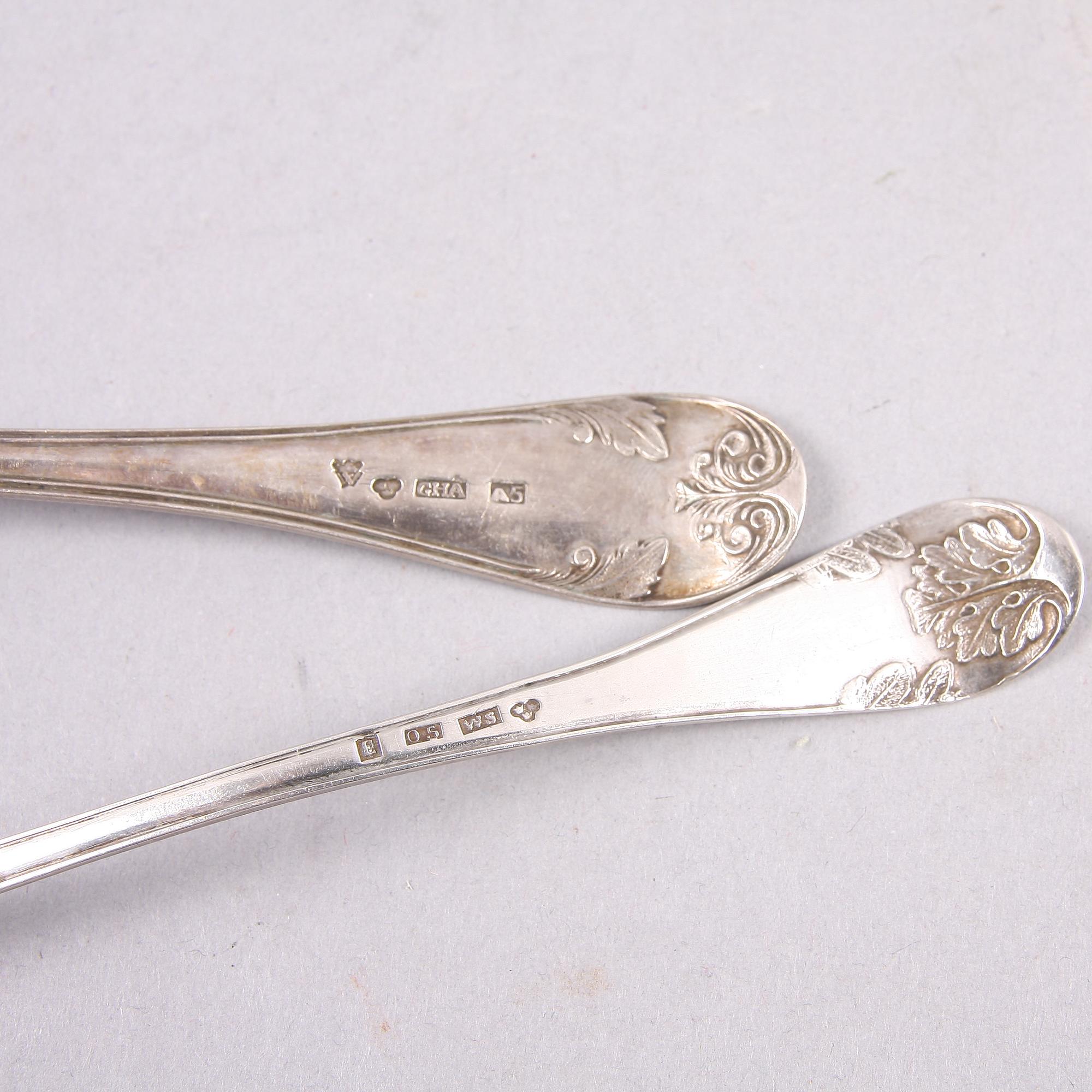 STRÖSKEDAR, 2 st, silver, bla Georg Henrik Åkerberg Växjö 1855.