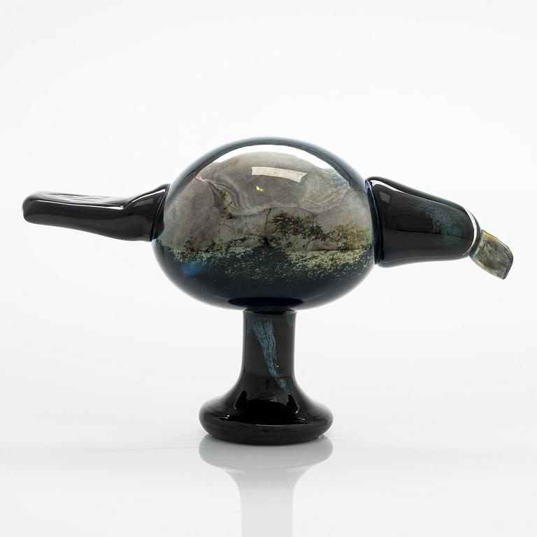 Oiva Toikka, Lasilintu "Jalohaukka". Signeerattu Oiva Toikka Nuutajärvi.