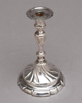 JT RONANDER, Stockholm 1777, Ljusstake, silver, rokoko.