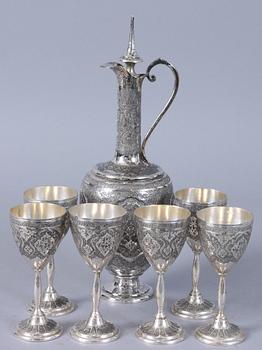 SERVIS, 7 delar, silver, orientaliska. 813 gram.