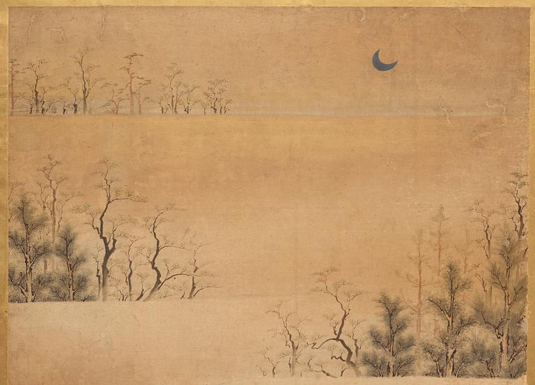 A Japanese six fold screen, Edo period (1603-1868).