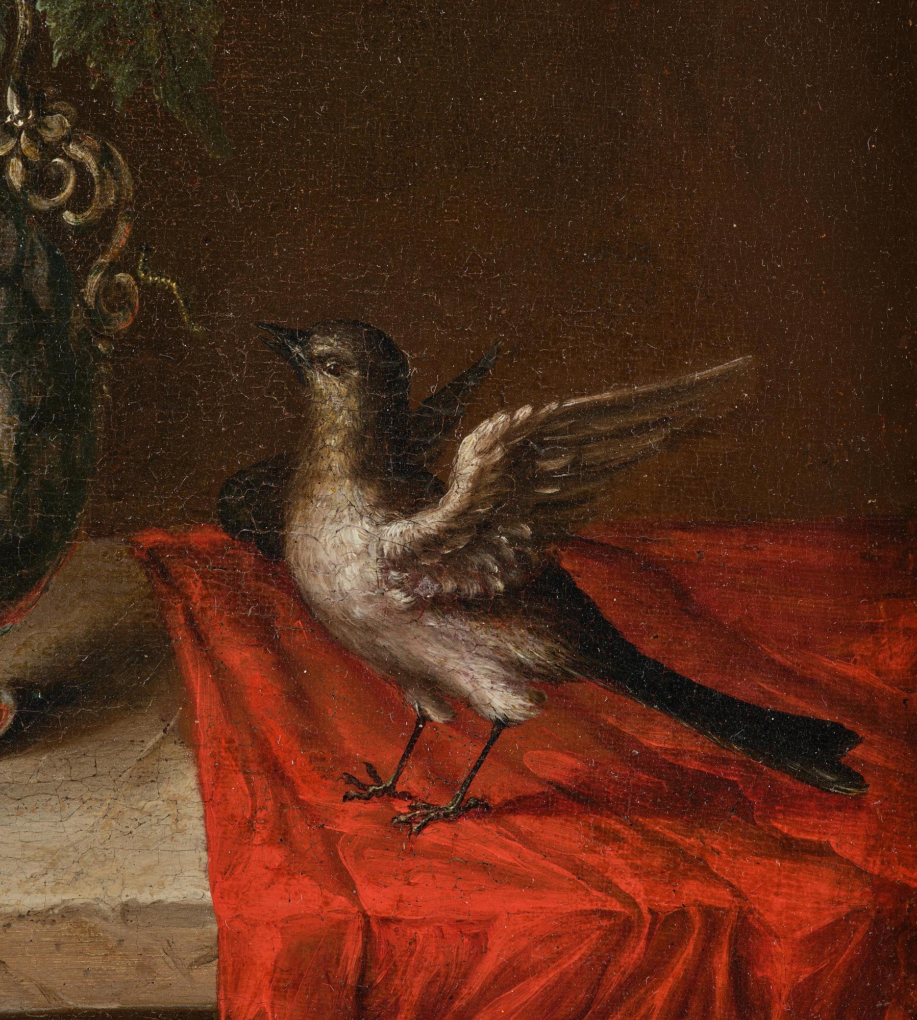 Johannes (Jan) Moninckx, Still Life with a Bird and a Pocket Watch.