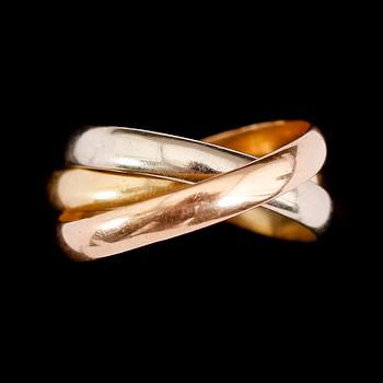 RING, trefärgat guld, Trinitymodell, sannolikt Cartier, total vikt ca 5 g.