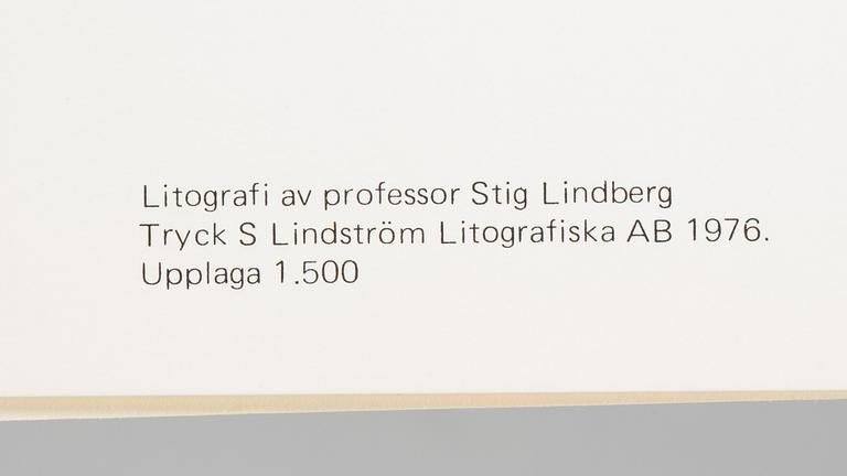 STIG LINDBERG, färglitografi, signerad och daterad -76.