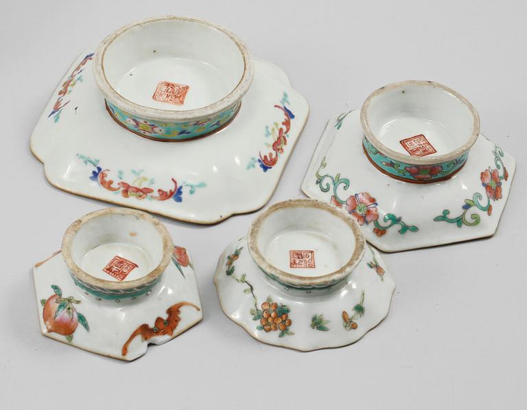 PARTI PORSLIN, 9 delar, Kina, 1800/1900-tal.