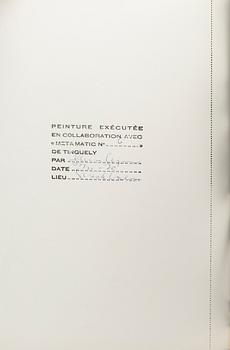 JEAN TINGUELY, one original drawing signed and dated no 6 1972 a tergo also included a vinyl-single record.