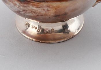 PUNCHMUGGAR, 12 st, silver, GAB, 1950-tal. Vikt ca 405 gram.