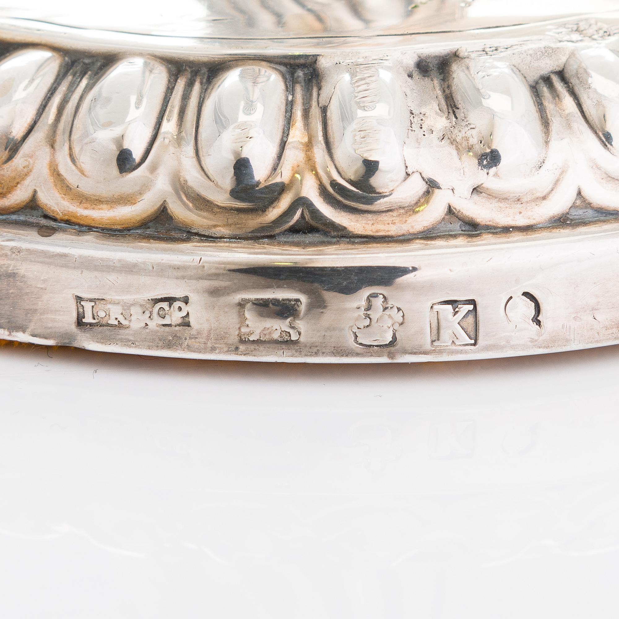 John Roberts & Co, ljusstakar, ett par, silver, Sheffield 1809, England.