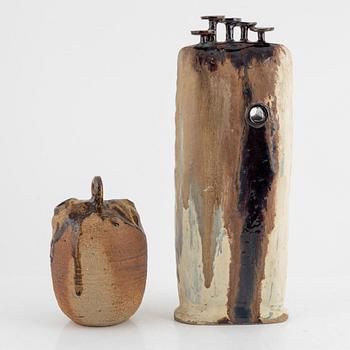 A Ceramic Sculpture and Jug.